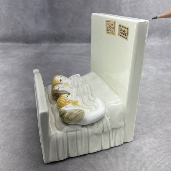 HTF 1977 Fitz & Floyd Bookend Movie Bob Carol Ted Alice Bed Sleepy Japan Whimsy - Picture 3 of 8